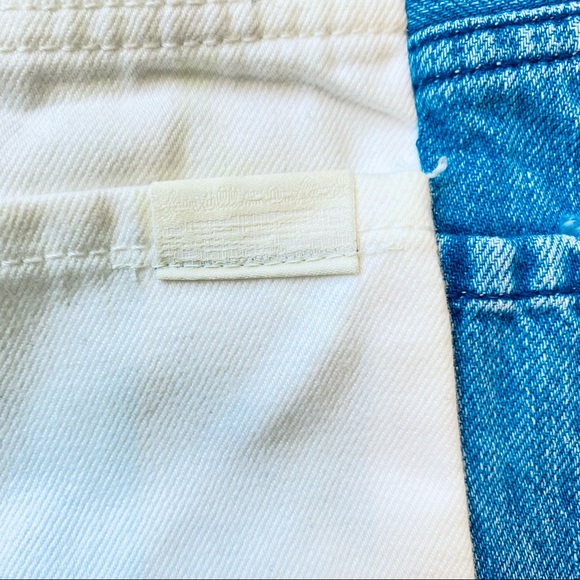 7 For All Man Kind Monroe cut off Jean shorts with denim blue side stripe - Picture 6 of 12